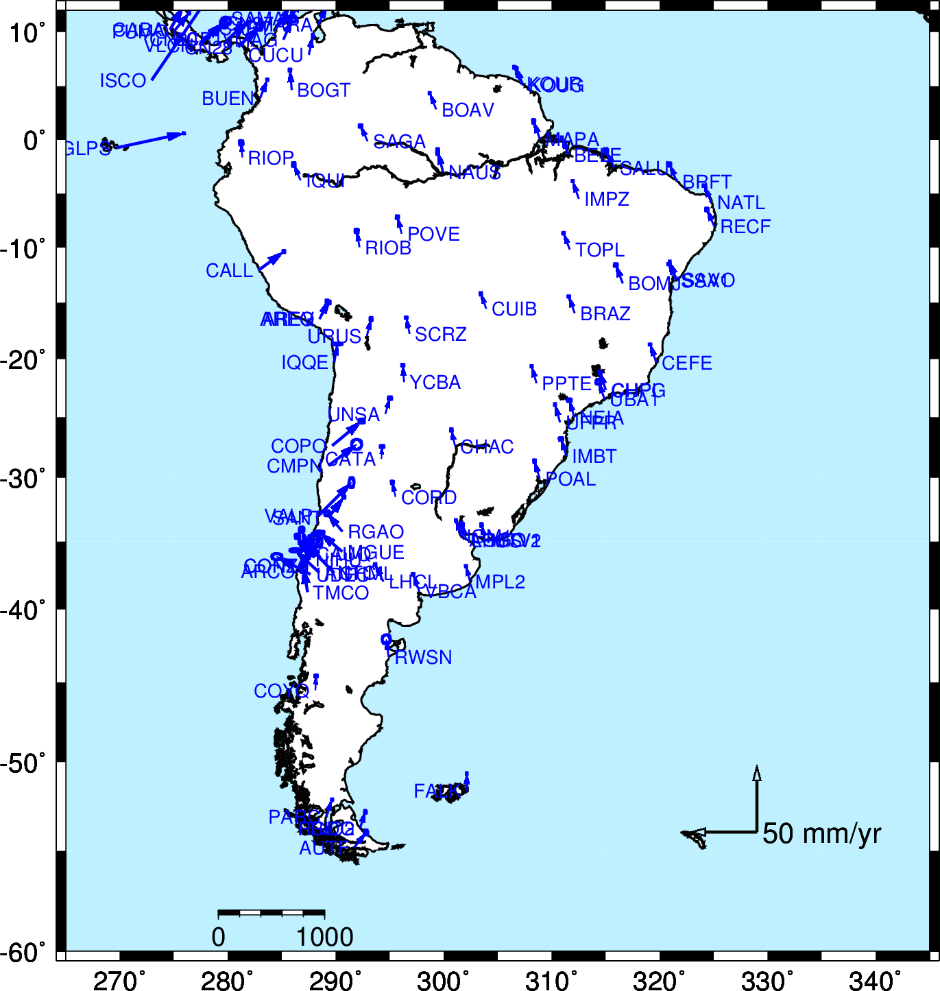CMB has no stations in South America.
