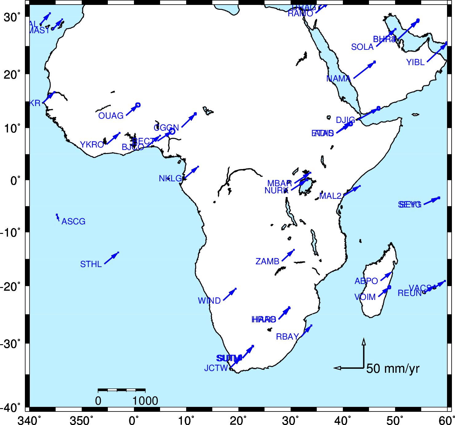 ESA has no stations in Africa.