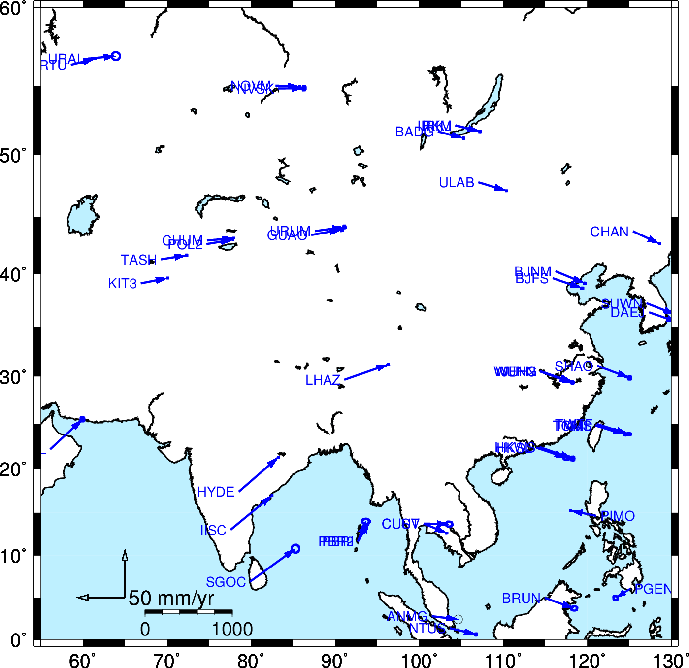 ESA has no stations in Asia.