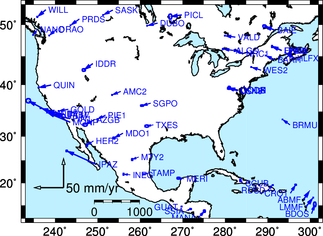 ESA has no stations in North America.