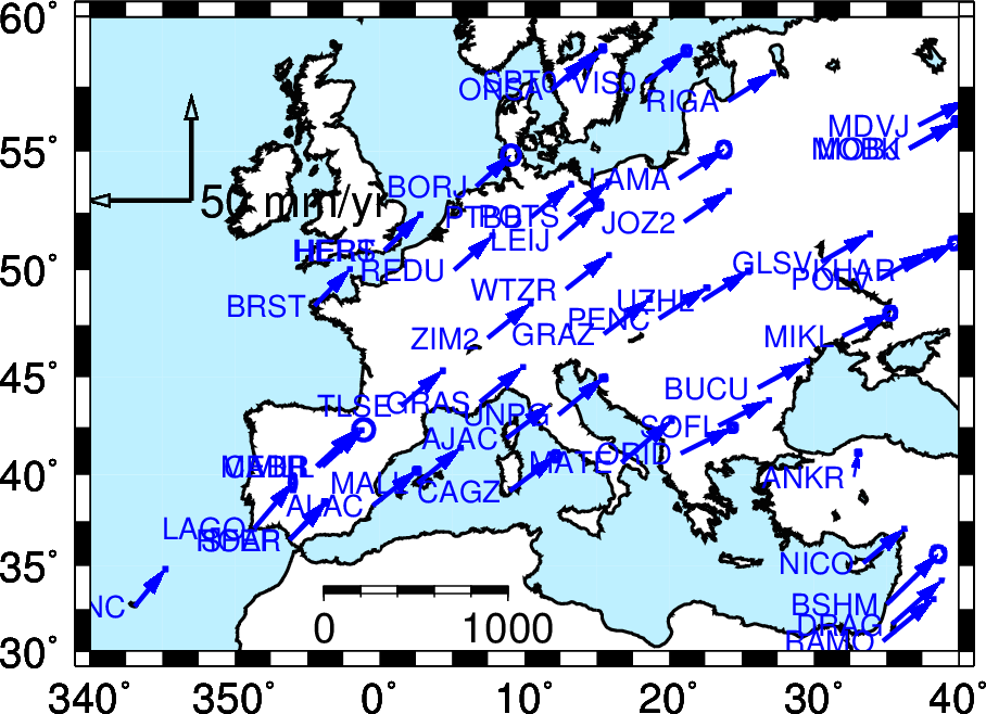 ESA has no stations in South Western Europe.