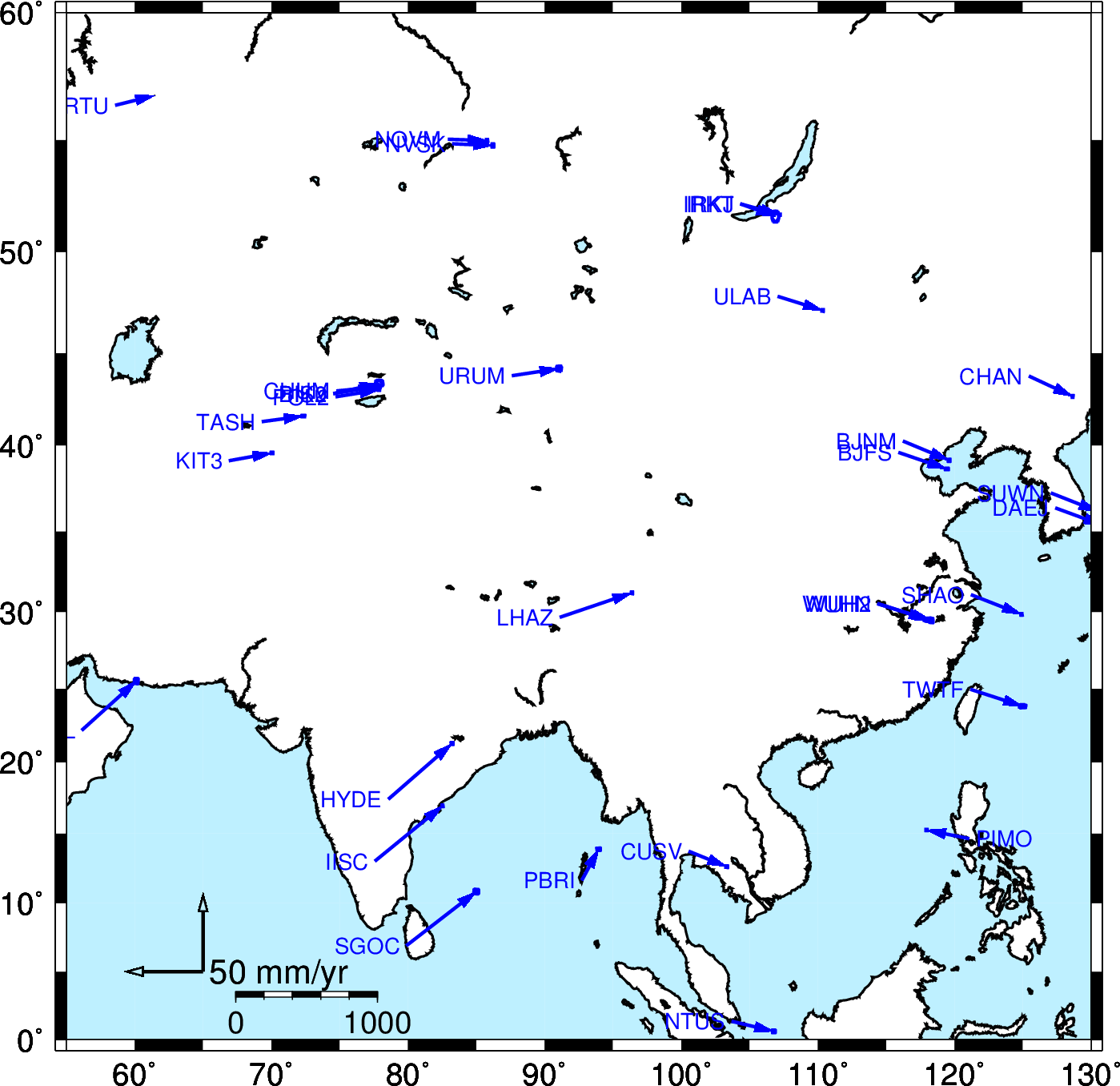 GFZ has no stations in Asia.