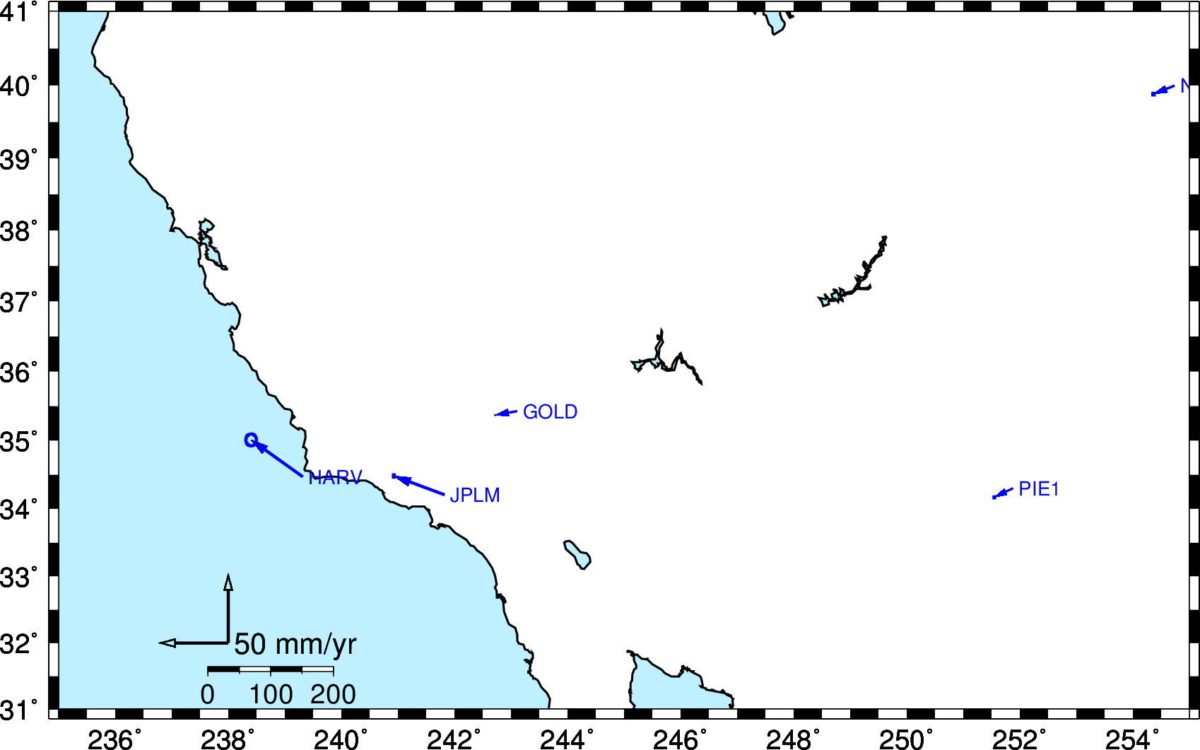 GFZ has no stations in California.