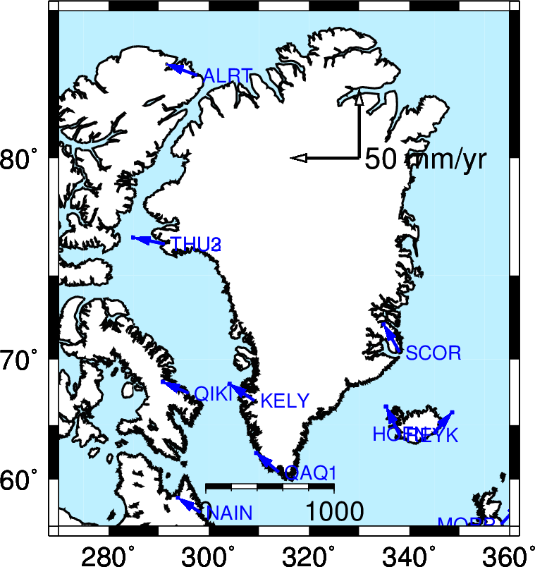 GFZ has no stations in Greenland.
