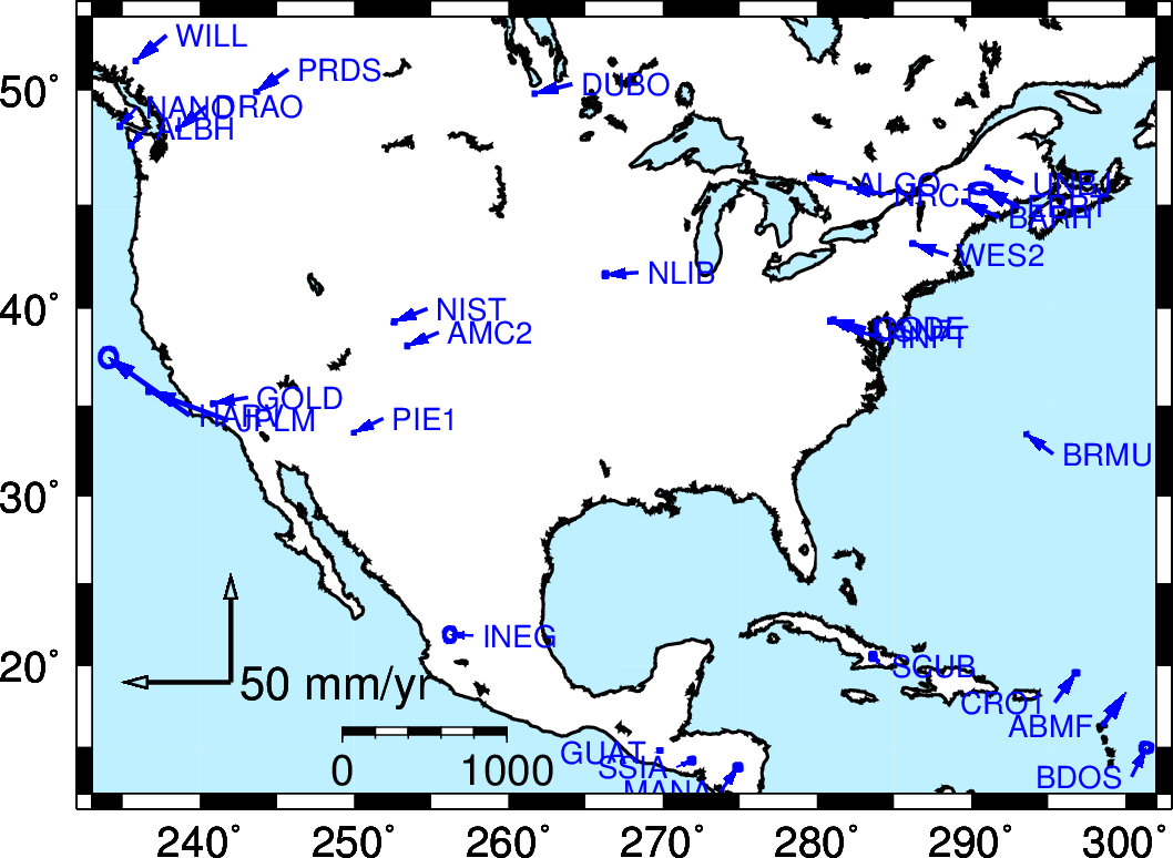 GFZ has no stations in North America.