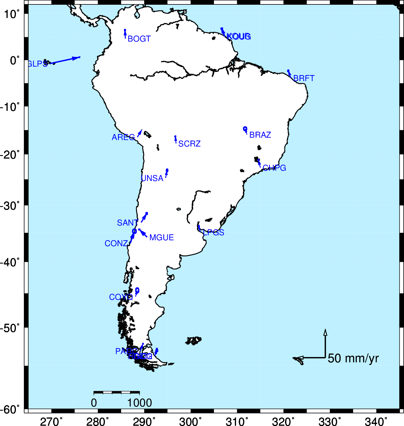 GRG has no stations in South America.