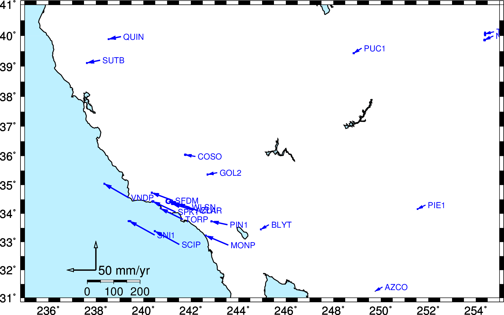 NGS has no stations in California.