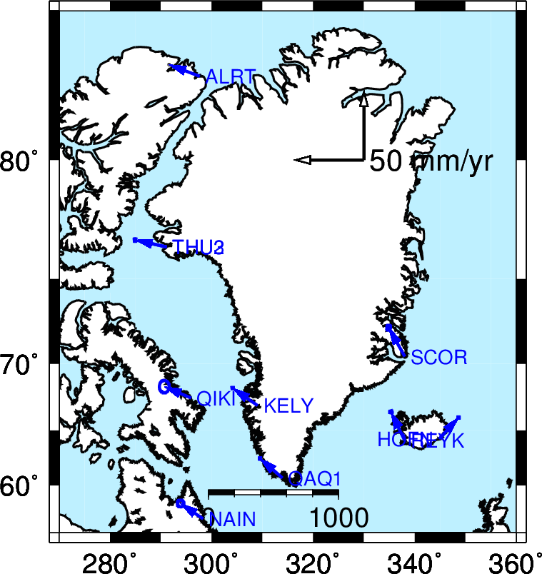 NGS has no stations in Greenland.