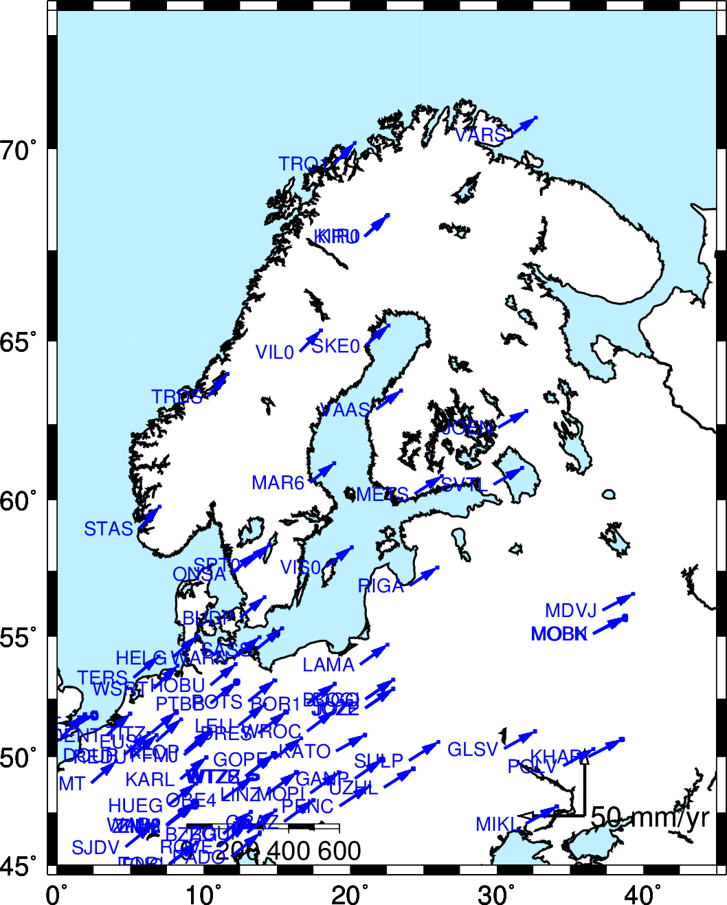SIO has no stations in North Western Europe.